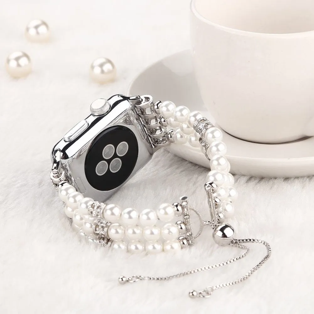 Apple Watch (45mm) stylish agate pearl watch strap - Pearl / White