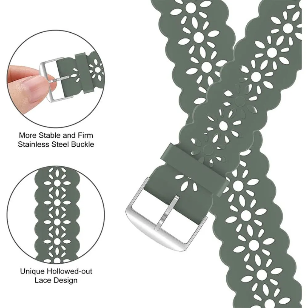 Apple Watch (45mm) stylish blossom silicone watch strap - Green