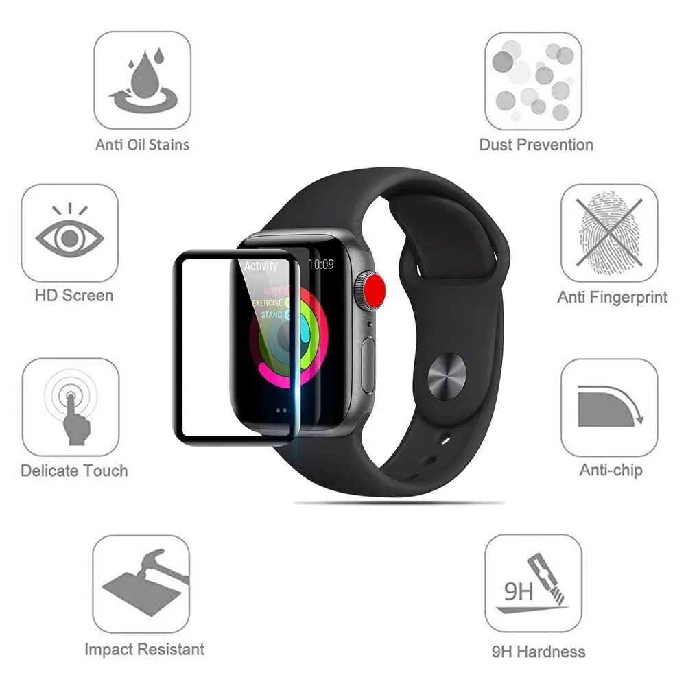 Apple Watch SE/6/5/4 (40mm) - Full-Fit - Skærmbeskyttelse - Sort