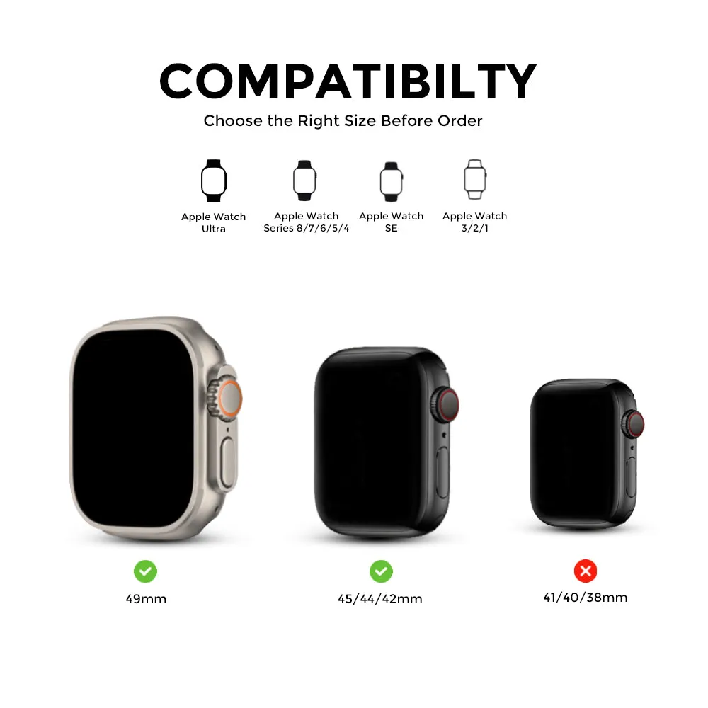 Apple Watch Ultra 49mm / 45mm / 44mm / 42mm | Cool Chain Metal Stainless Steel Bands | Black