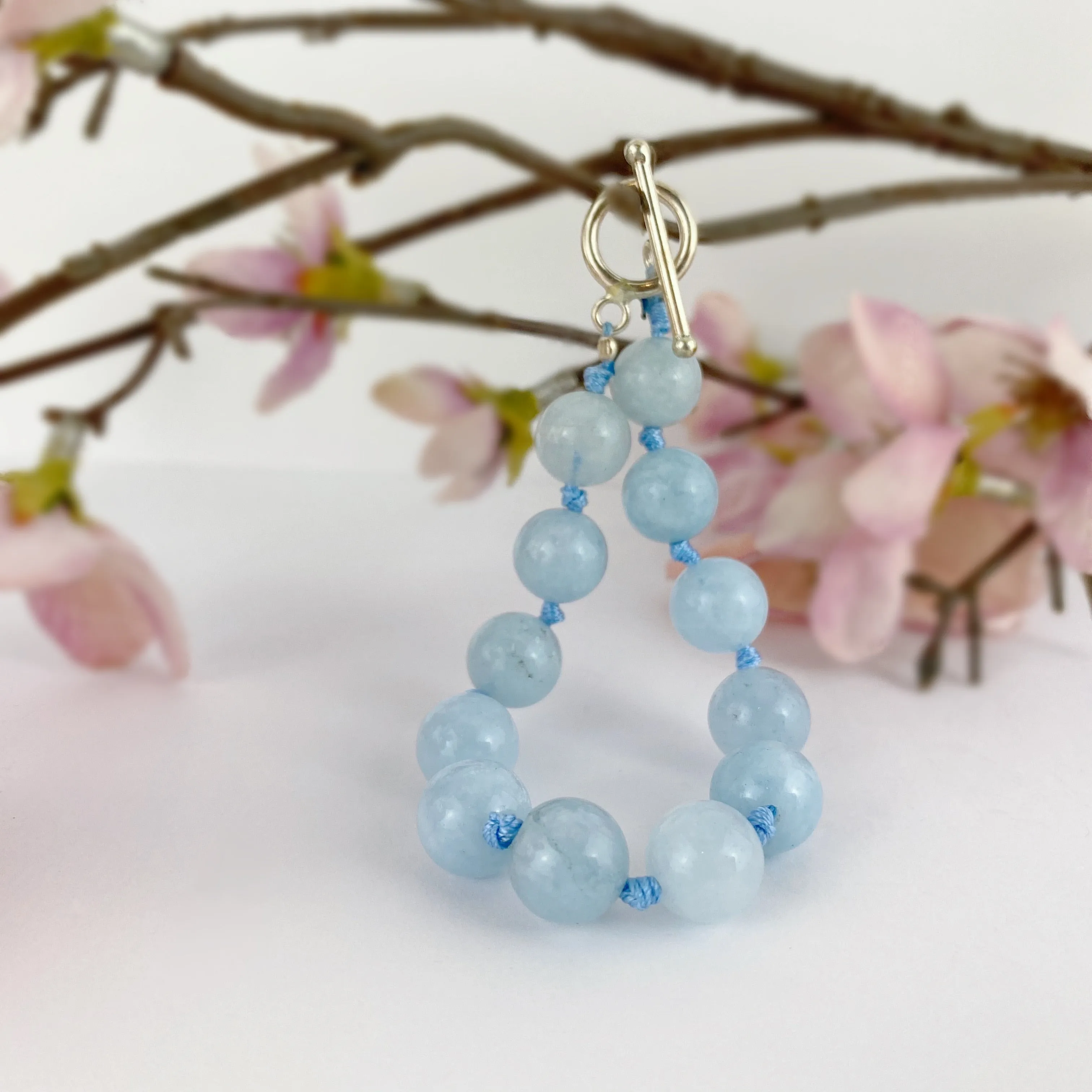 Aquamarine Bead Bracelet - VBRC225