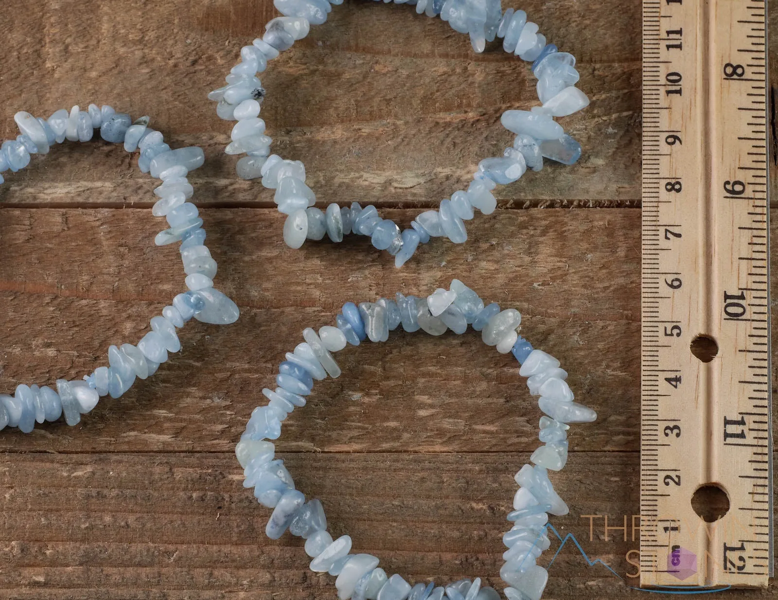 AQUAMARINE Crystal Bracelet - Chip Beads - Beaded Bracelet, Birthstone Bracelet, Handmade Jewelry, E0631