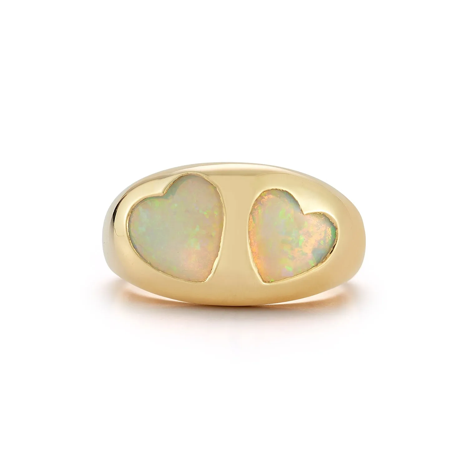 Australian Opal Heart Gypsy Ring