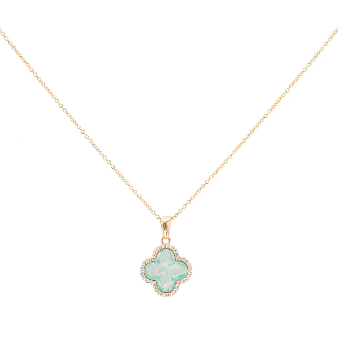 bara boheme | CLOVER CZ PAVE NECKLACE - SMALL