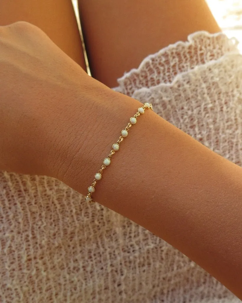 Bello Opal Tennis Bracelet  - 14k Yellow Gold Fill