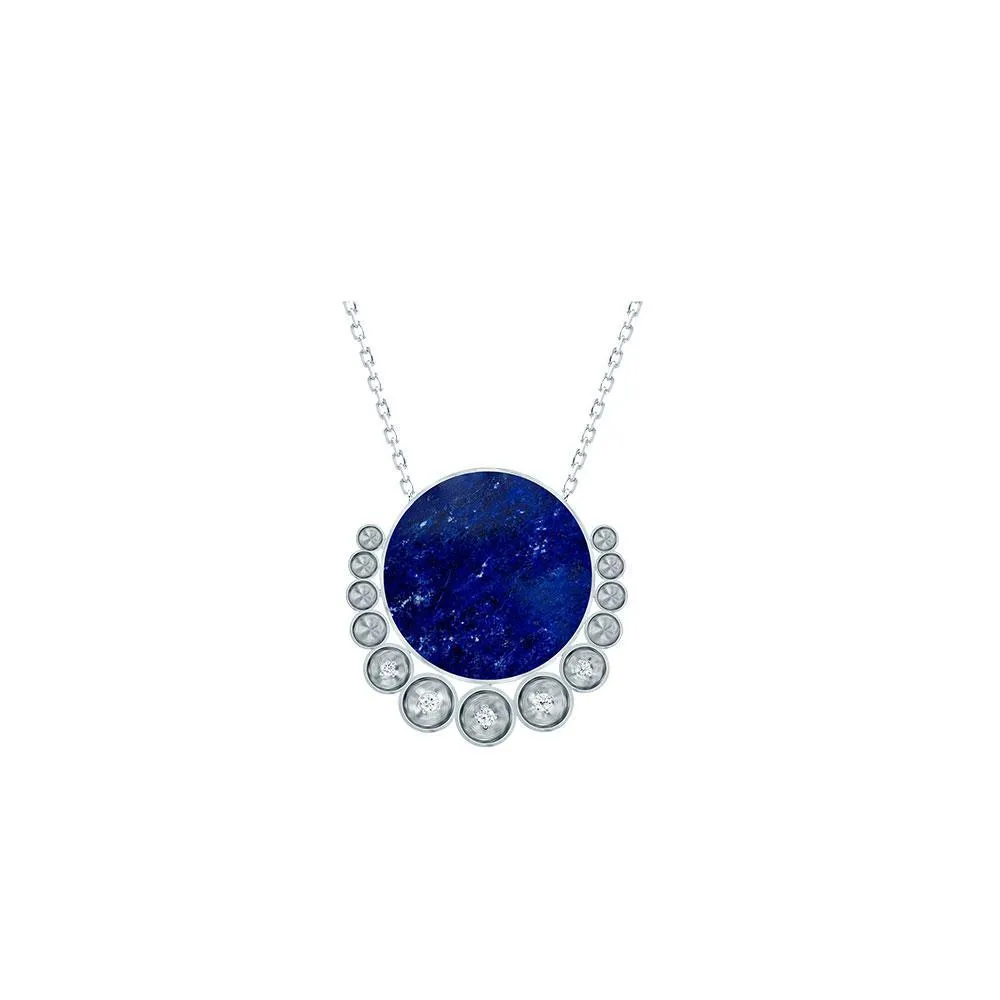 Bint Al Matar White Gold Lapis Lazuli Small Necklace