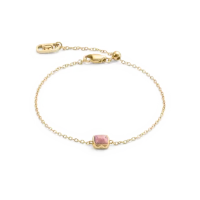 Birthstone July Bracelet Rhodochrosite Gold