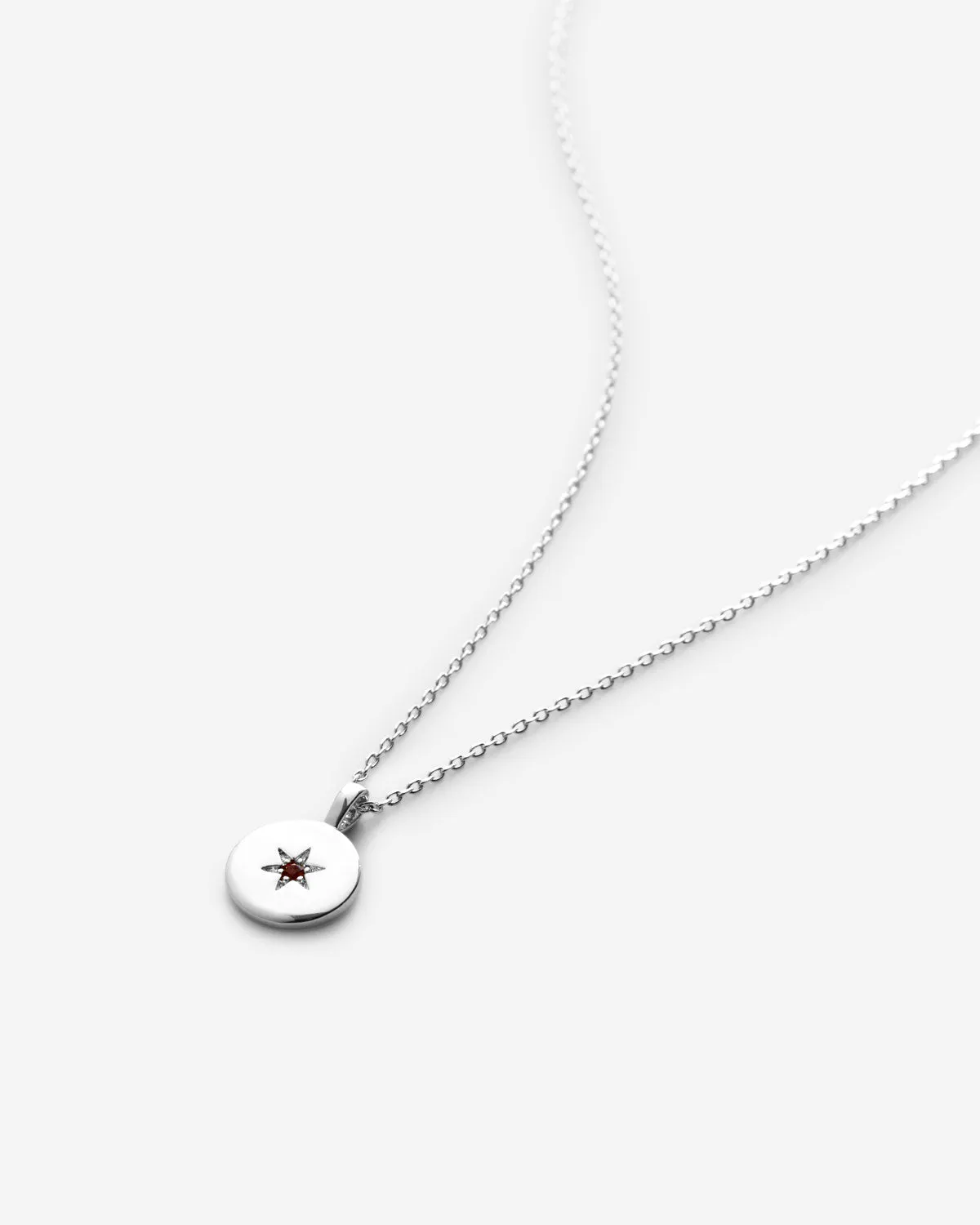 Birthstone Pendant Necklace —  Garnet