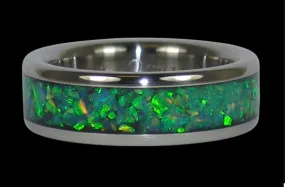 Black Kiwi Green Opal Titanium Ring