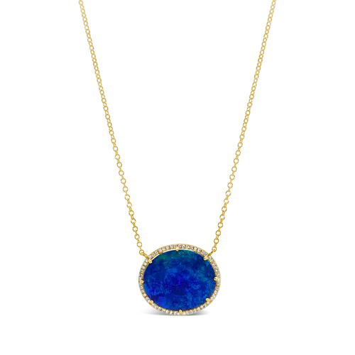 Black Opal & Diamond Pendant