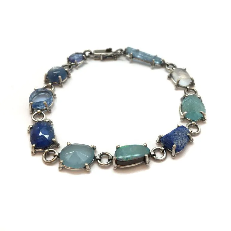 Blue Gemstone Link Bracelet