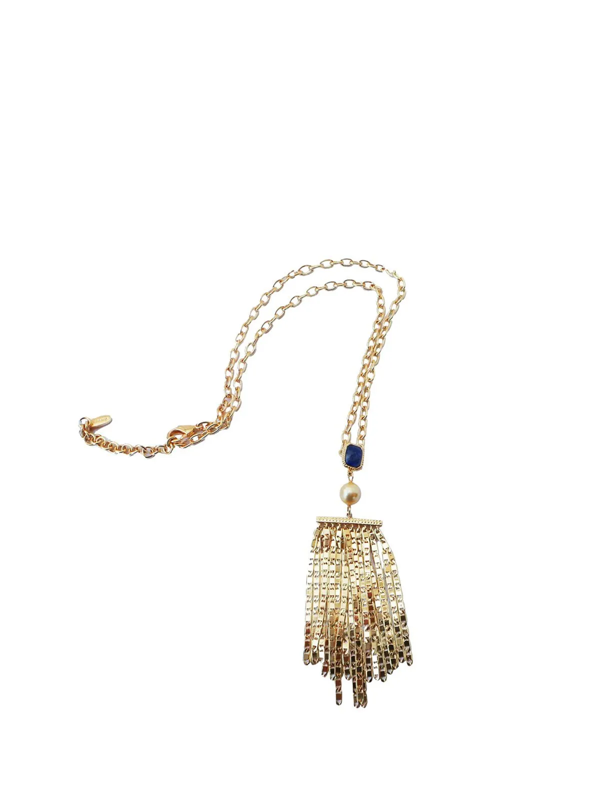 Blue Lapis Goddess Fringe Pendant