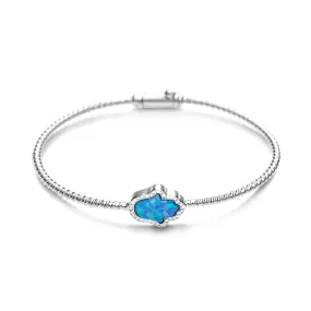 Blue Opal Hamsa Bangle Bracelet