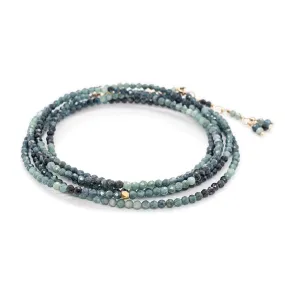 Blue Tourmaline Wrap Bracelet - Necklace