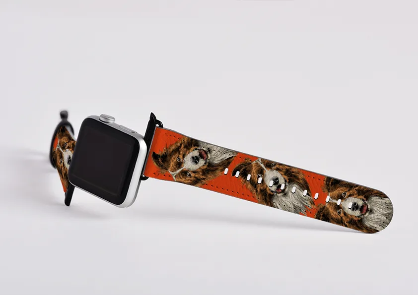 Border Collie Orange Apple Watch Strap