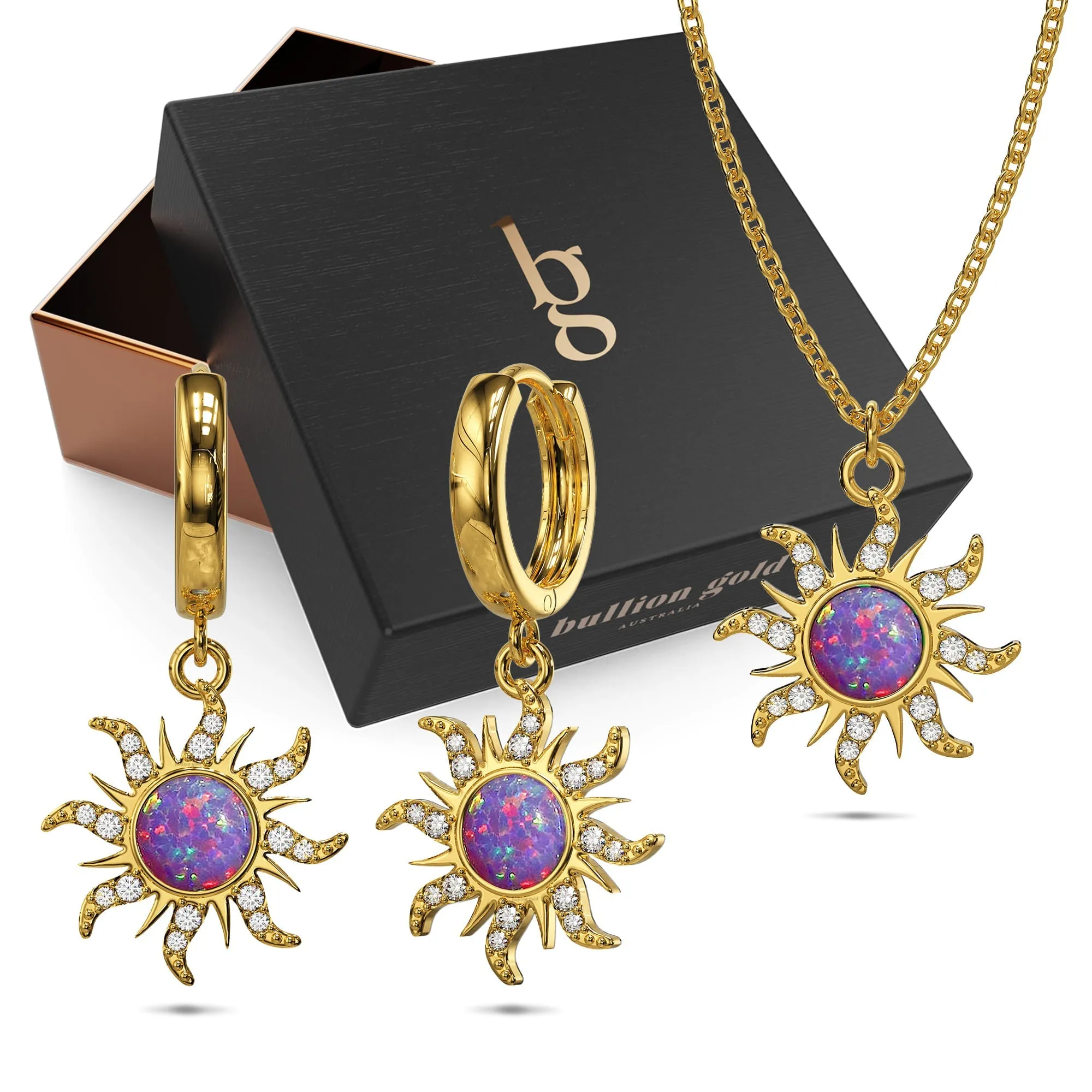 Boxed Rapunzel Opal Necklace and Earrings Set