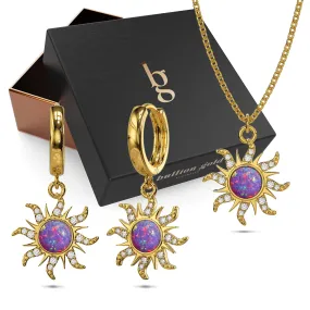 Boxed Rapunzel Opal Necklace and Earrings Set