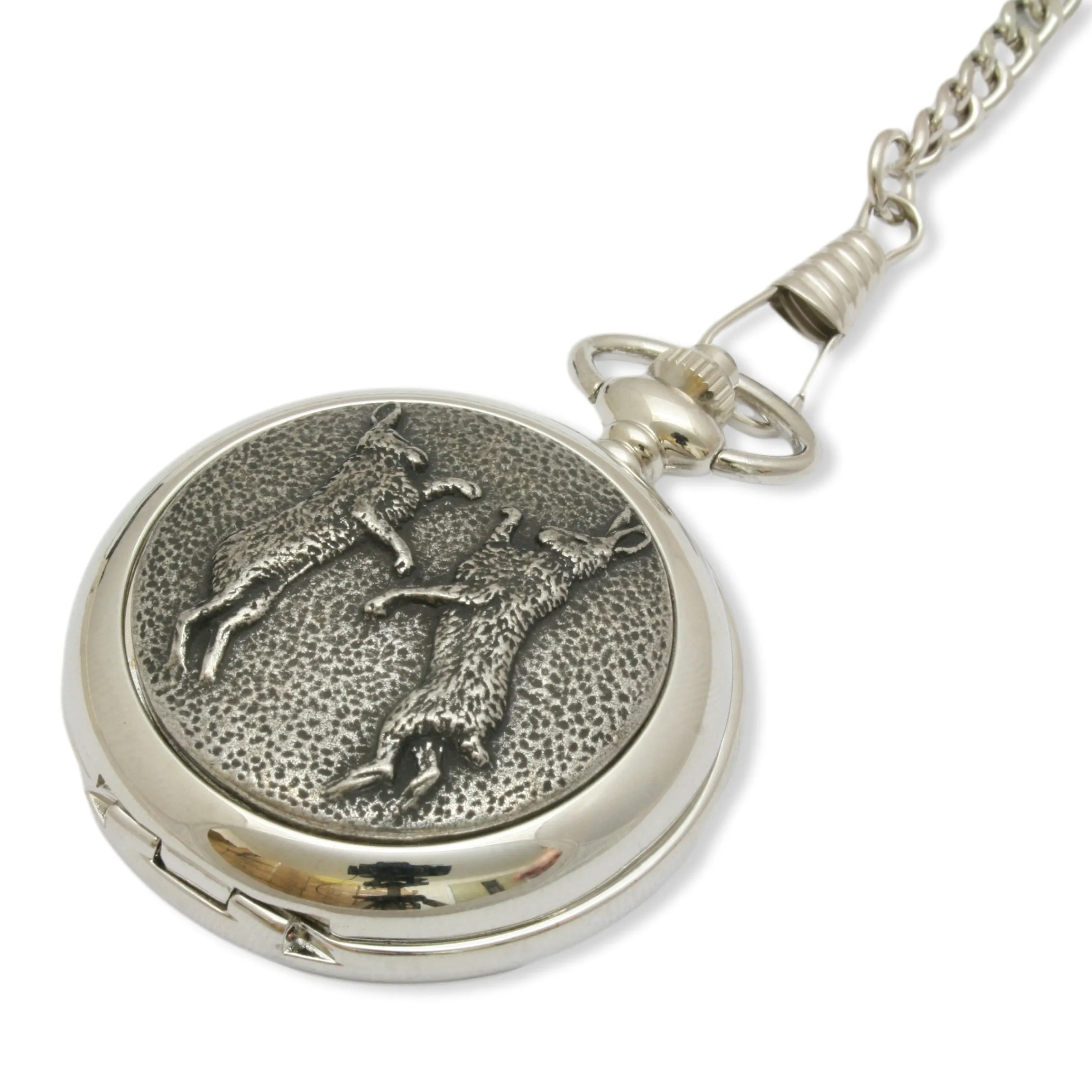 Boxing Hares Pocket Watch With Presentation Box