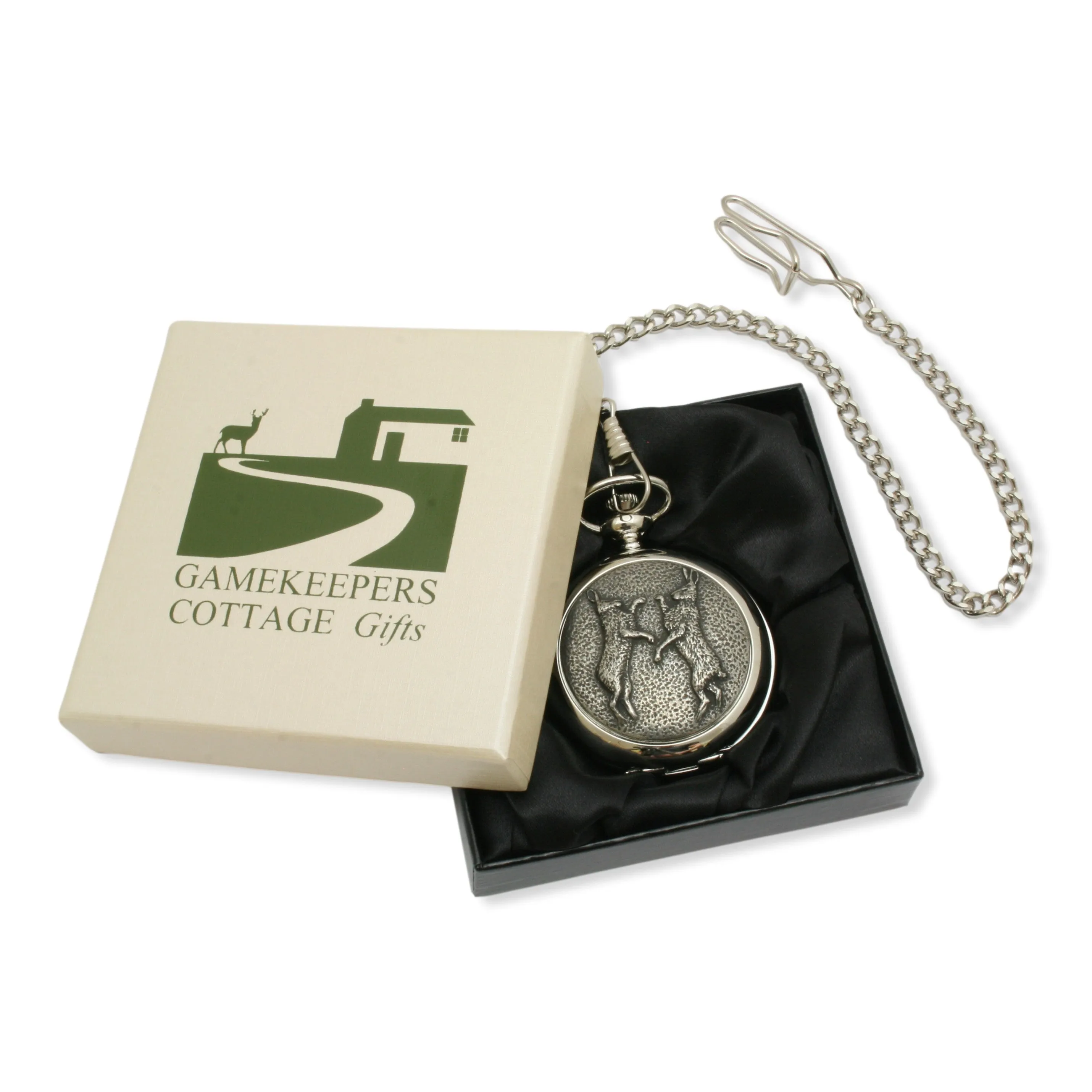 Boxing Hares Pocket Watch With Presentation Box