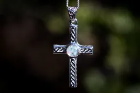 Braided Cross Pendant with Cremation Ash