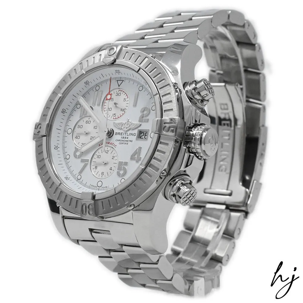 Breitling Men's Super Avenger Stainless Steel 48mm White Arabic Numeral Dial Watch Reference #: A1337011