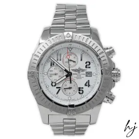 Breitling Men's Super Avenger Stainless Steel 48mm White Arabic Numeral Dial Watch Reference #: A1337011