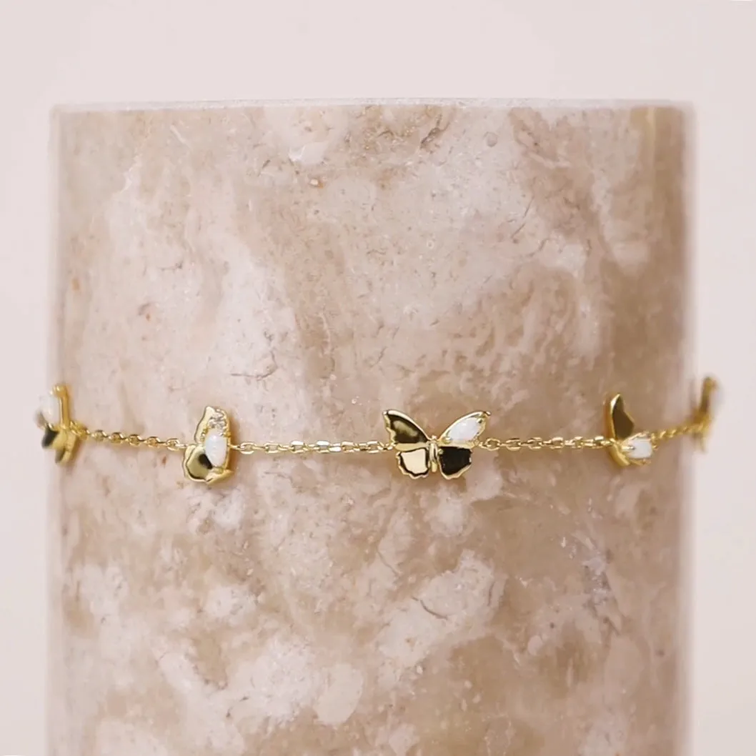 Butterfly Opal Gold Bracelet