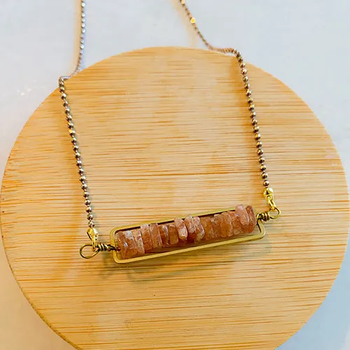 Cairns Necklace: Heishi Stone Rectangle Necklace