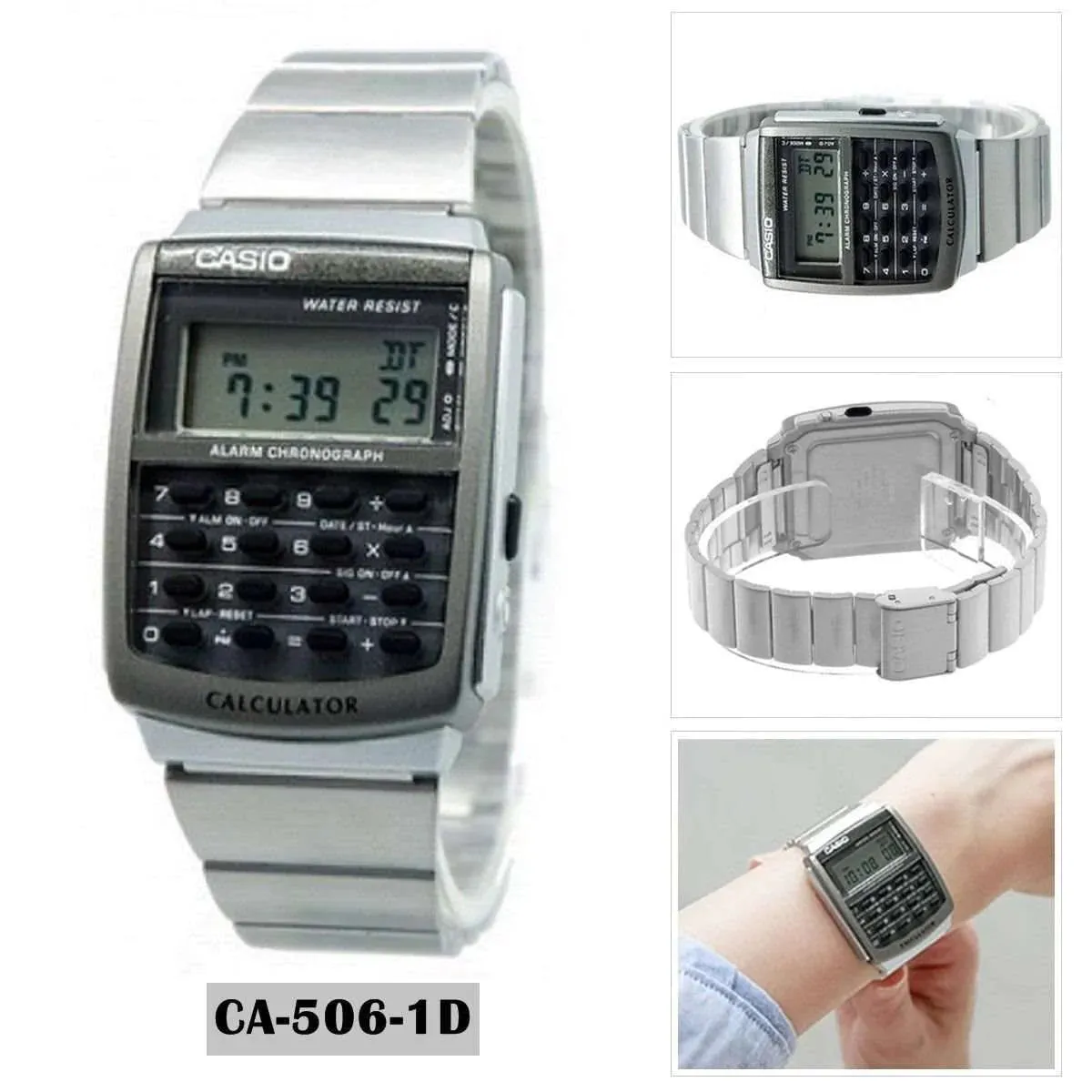 Casio Classic Calculator Silver Chain Watch CA-506-1DF