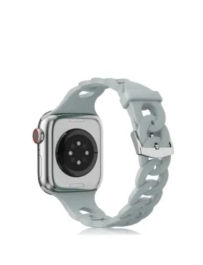 Chain Link Silicone Watch Band - Grey