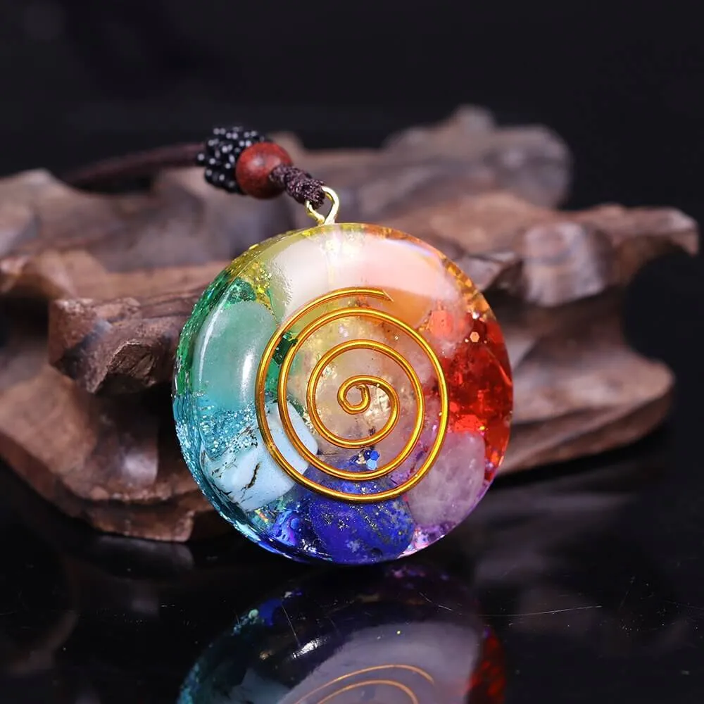 Chakra Spiral Pendant Necklace