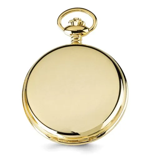 Charles Hubert 14k Gold Finish White Skeleton Dial Pocket Watch