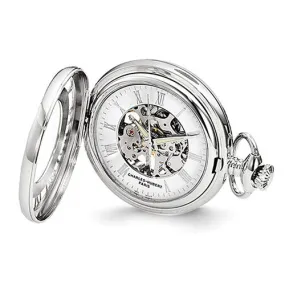 Charles Hubert Chrome-Finish Skeleton Case Pocket Watch