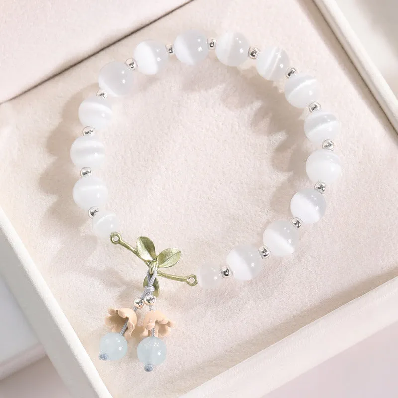 Charming Sterling Silver Crystal and Gemstone Bracelet