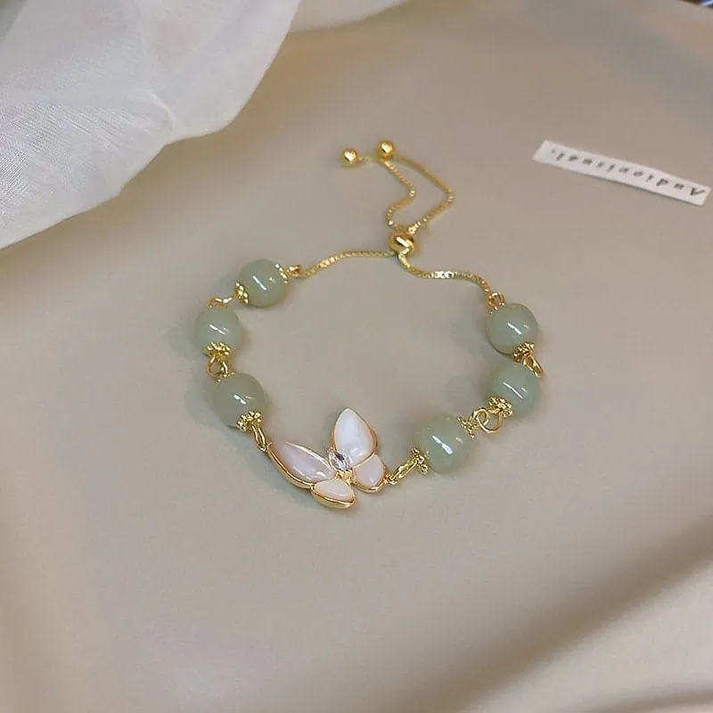 Chic Opal Healing Stone Butterfly Bracelet