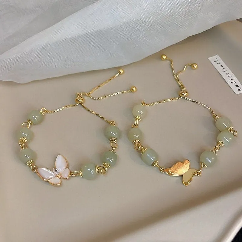 Chic Opal Healing Stone Butterfly Bracelet