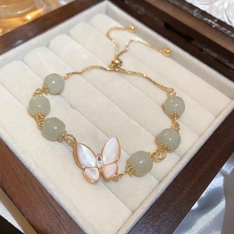 Chic Opal Healing Stone Butterfly Bracelet