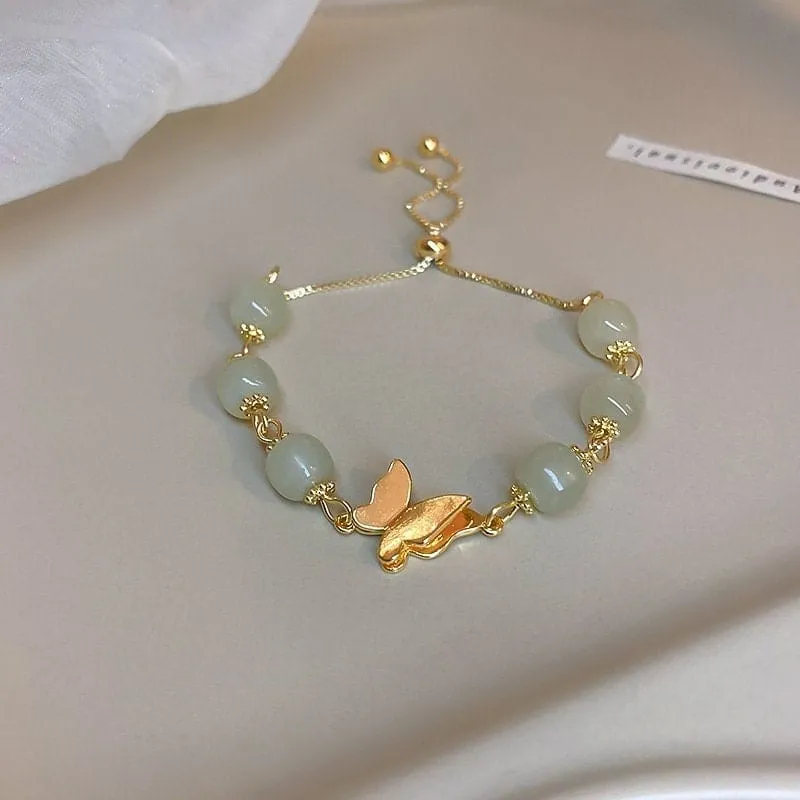 Chic Opal Healing Stone Butterfly Bracelet