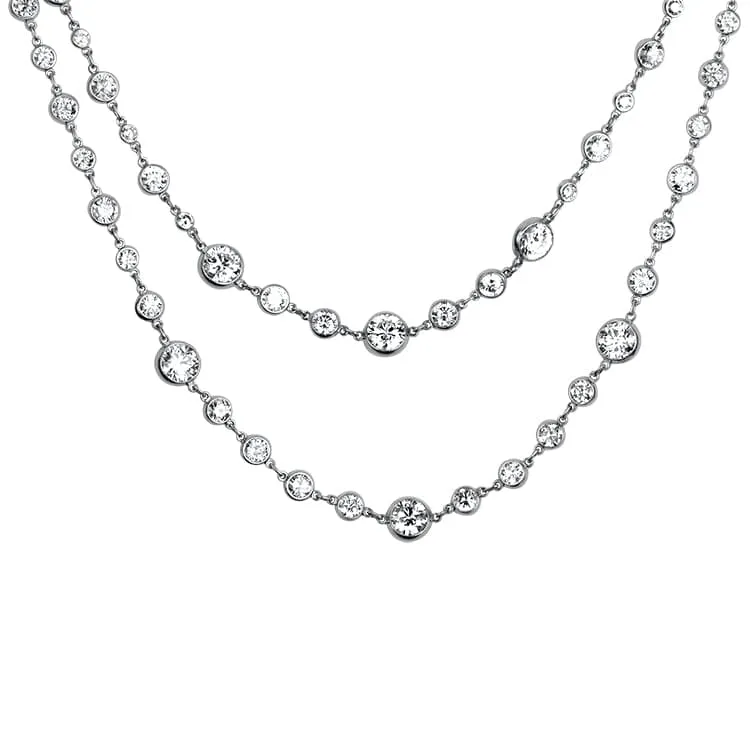 Christopher Designs Platinum Diamond Strand Necklace