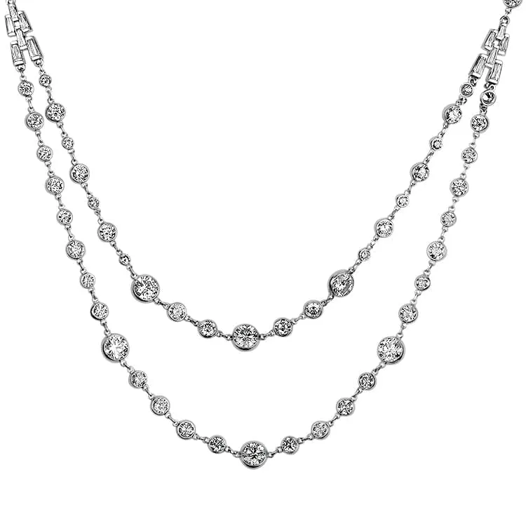 Christopher Designs Platinum Diamond Strand Necklace