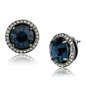 CJE2820 Wholesale Women's Stainless Steel IP Light Black Top Grade Crystal Montana Earrings