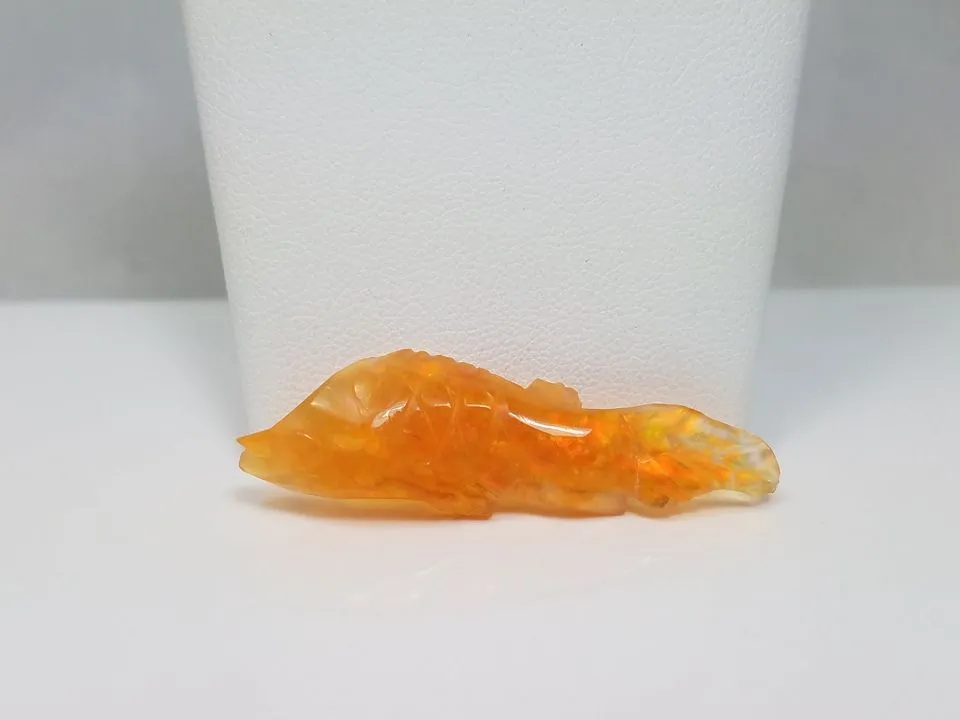 Cool Mexican Fire Opal Carved Fish