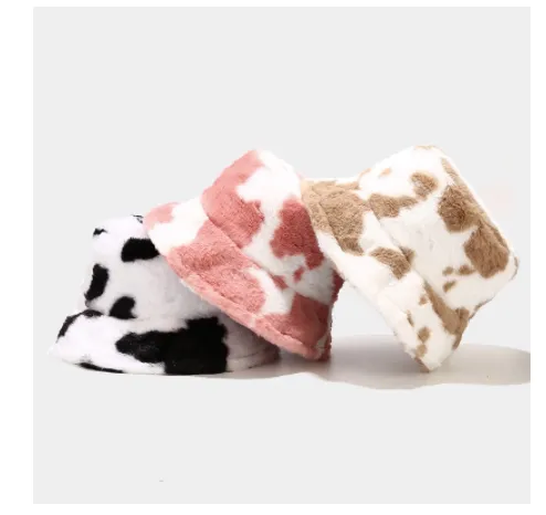 Cow Plush Print Bucket Hat