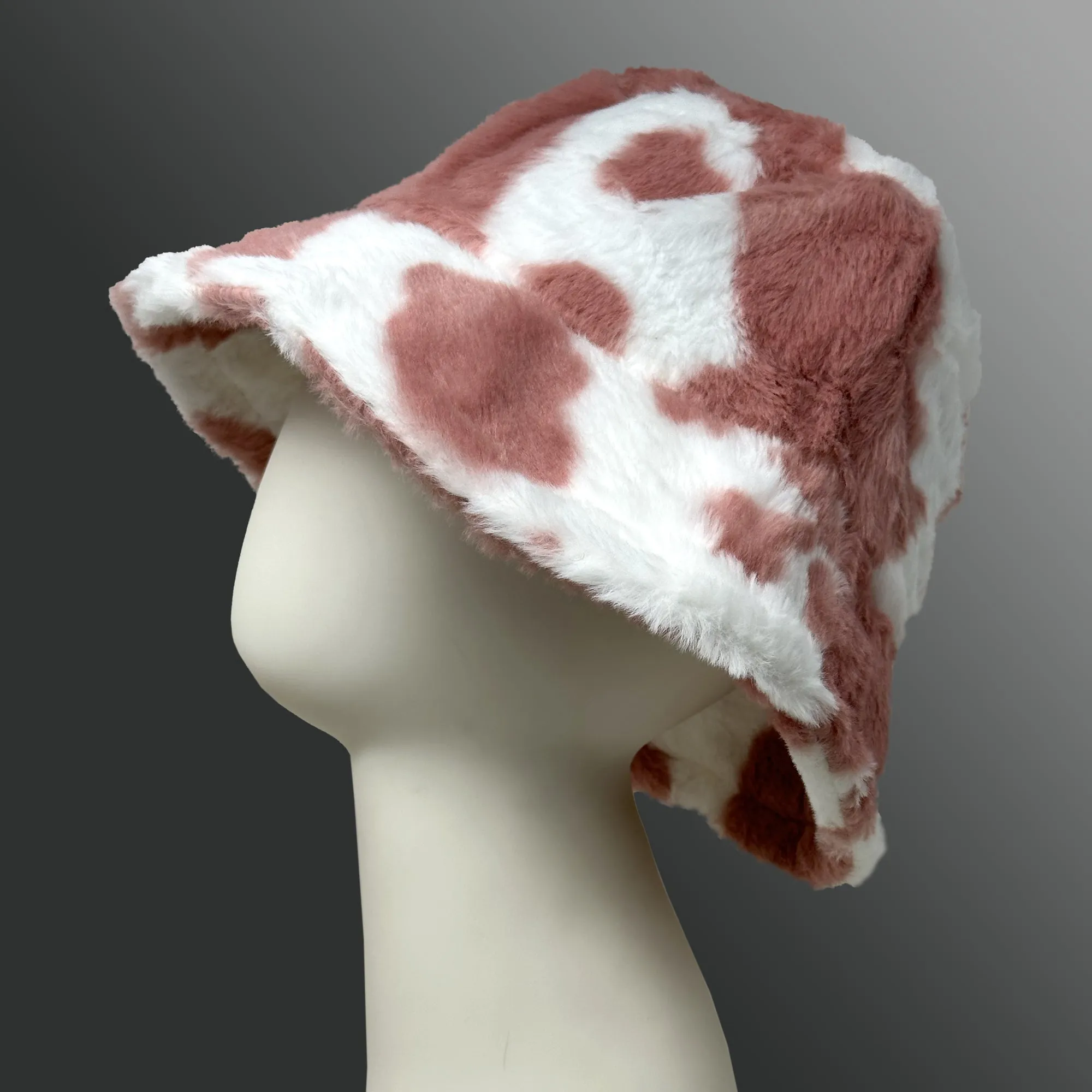 Cow Plush Print Bucket Hat