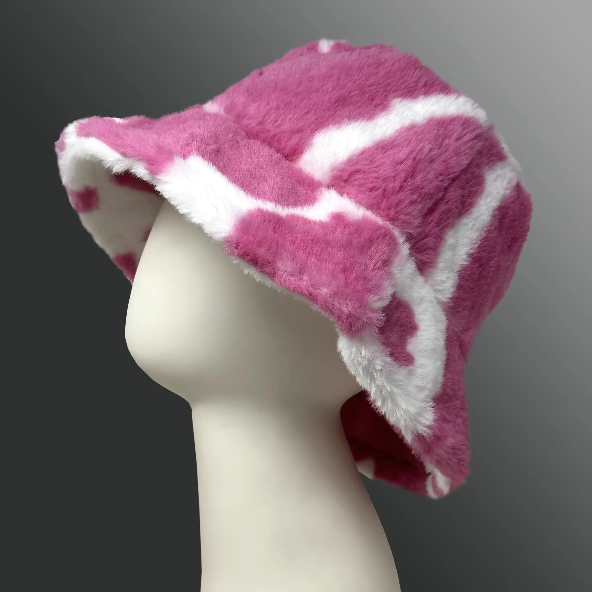 Cow Plush Print Bucket Hat