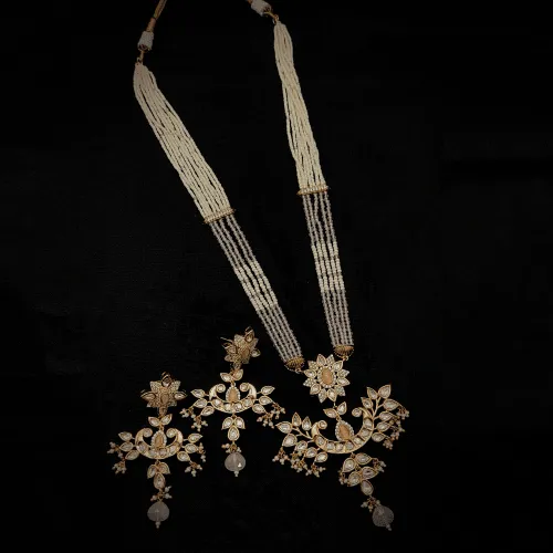 Crystal Jadau Necklace Set