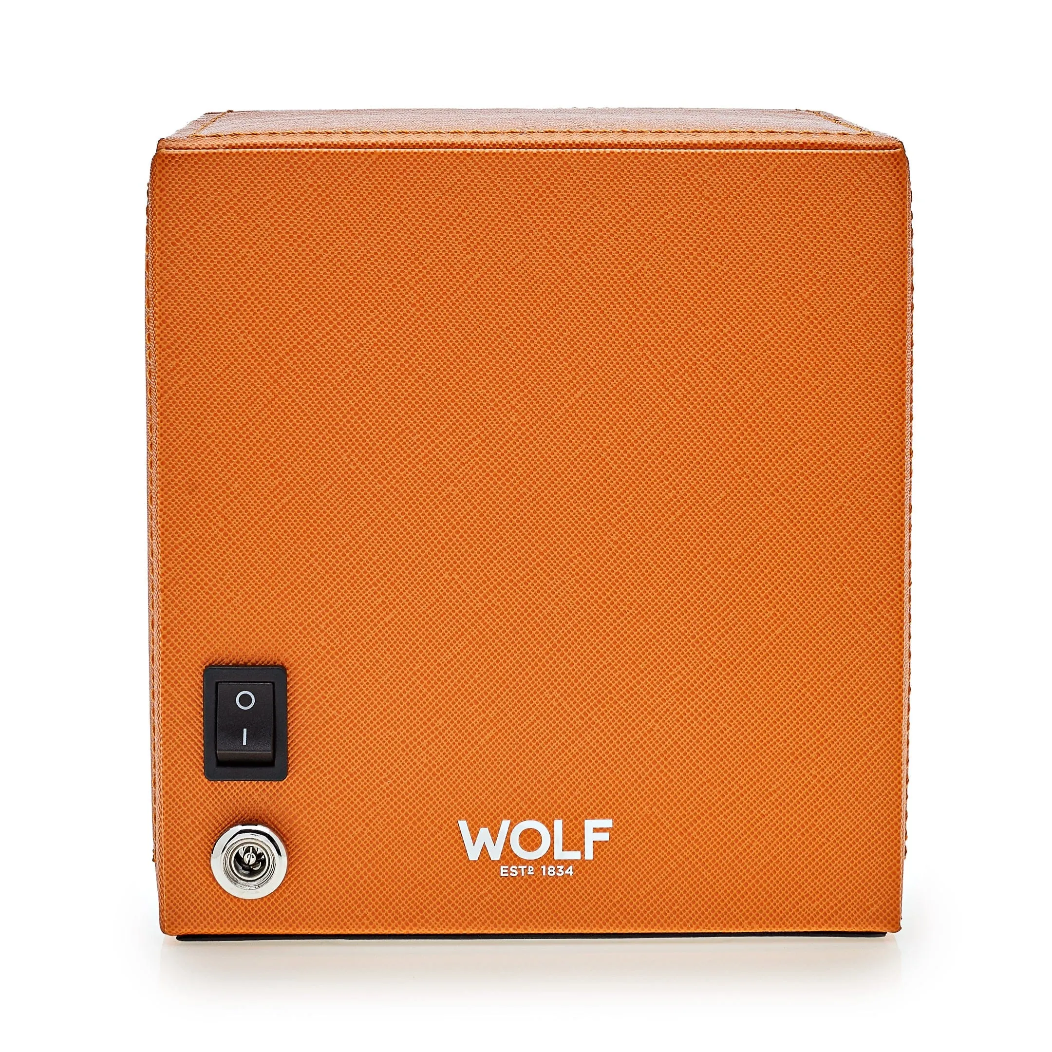 Cub Single Watch Winder with Cover - Orange