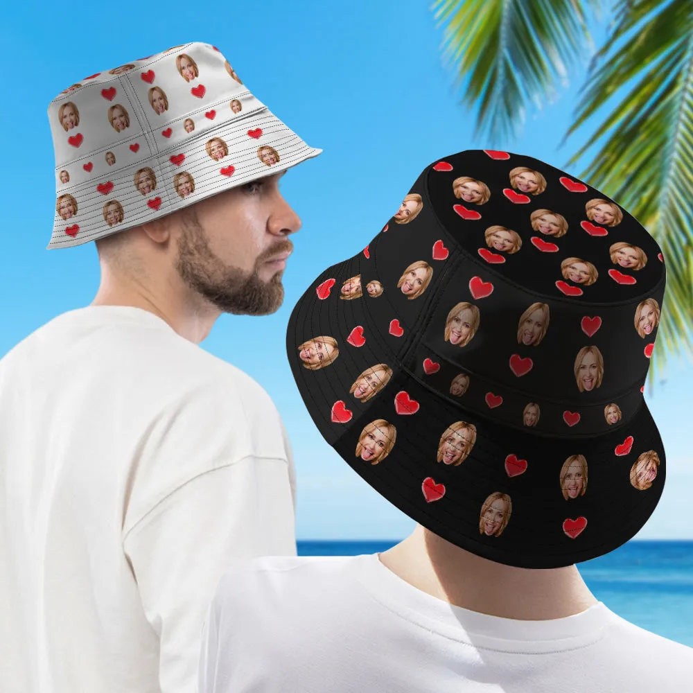 Custom Bucket Hat Double-Side-Wear Reversible Summer Beach Fisherman Hat Gifts for Lovers