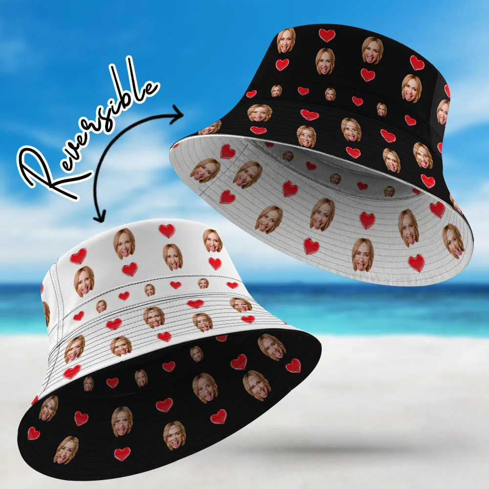 Custom Bucket Hat Double-Side-Wear Reversible Summer Beach Fisherman Hat Gifts for Lovers