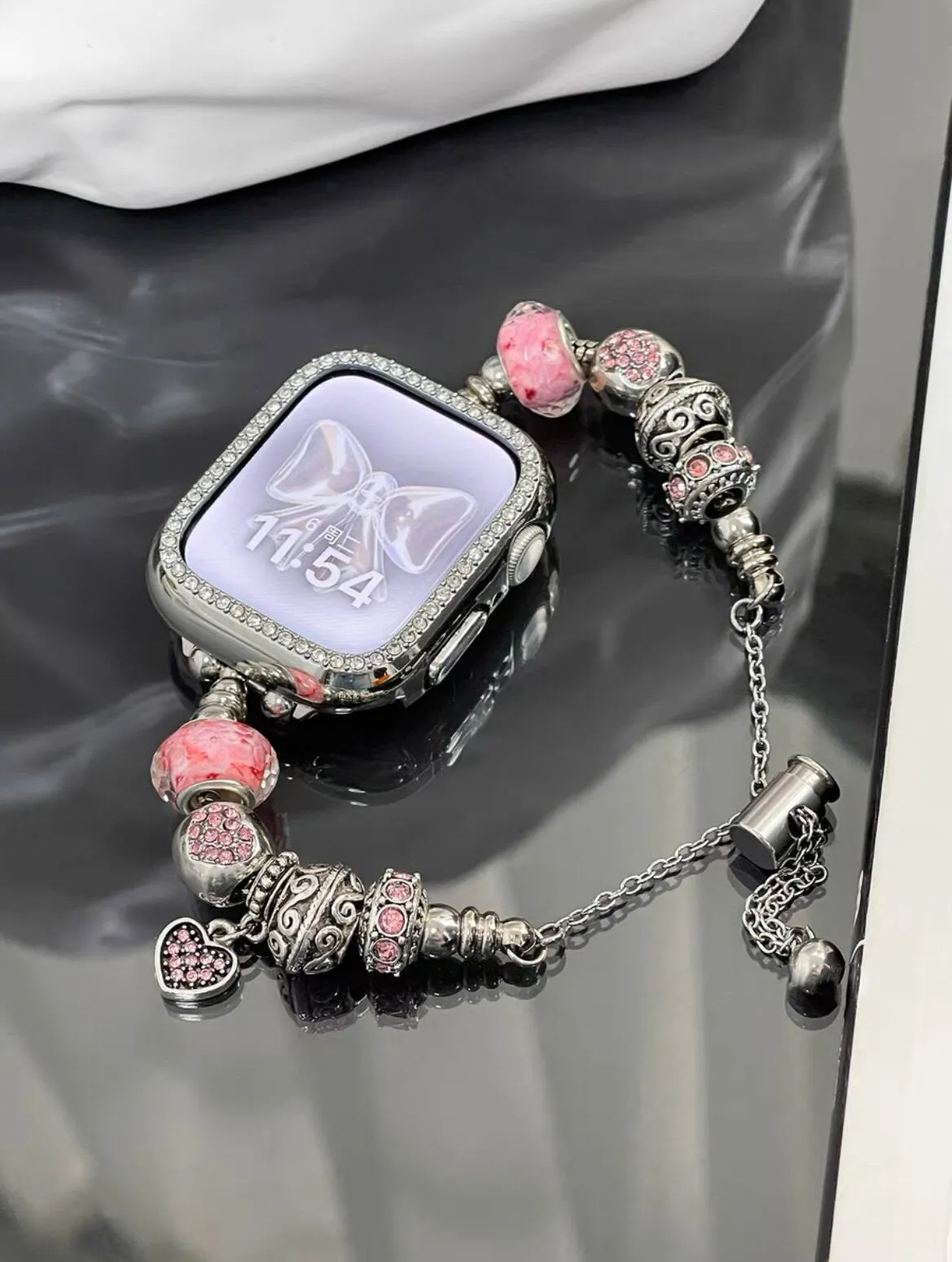 Cute Charm Bracelet Apple Watch Band Series 1 2 3 4 5 6 7 8 9 Ultra Generation 38mm 40mm 41mm 42mm 44mm 45mm 49mm Chain Apple Watch Strap